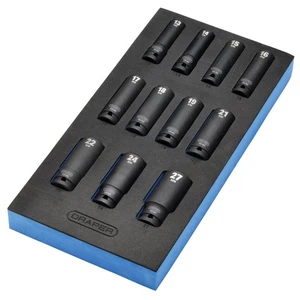 Draper 1/2"D Metric Deep Impact Socket Set in 1/4 Drawer EVA Tray 11 pc 63483 - Picture 1 of 3