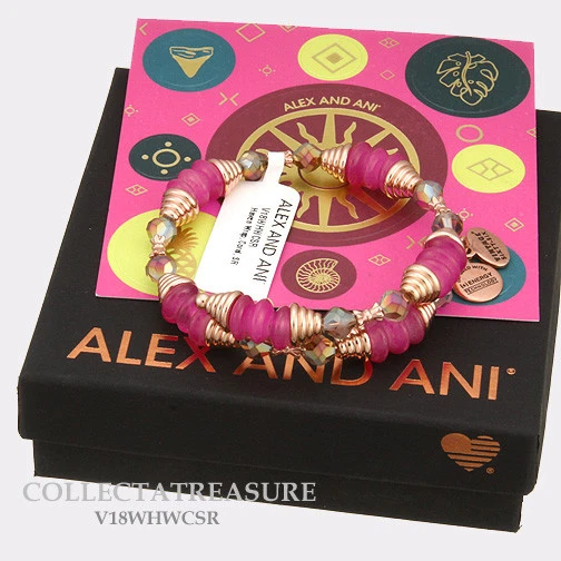 Autêntica pulseira Alex and Ani Haven, coral brilhante rosa - Imagem 1 de 1