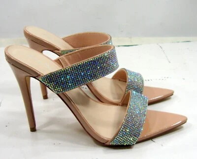 Новый SKINTONE 5 «Stiletto острый PEEP носок со стразами ремень женщин размер 6,5 - Изображение 1 из 4