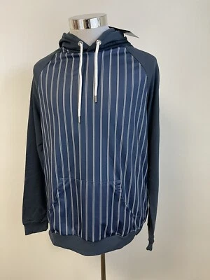Boohoo Sudadera con Capucha Para Hombre Mediana Pullover Sudadera Rayas Azul Manga Larga N14 Foto 1 de 4