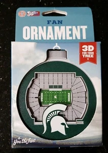 MICHIGAN SPARTANS MSU ESTADIO DE FÚTBOL AMERICANO ADORNO 3D NAVIDAD PARA FANÁTICOS - Imagen 1 de 3