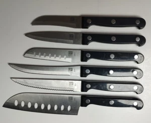 Basic Essentials Set Of 6 Stainless Knives slicing paring chopping Full Tang - Picture 1 of 4