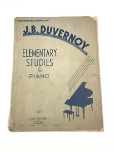 1908 J.B. DUVENRNOY Elementary Studies for Piano Carl Fisher Antique Music Book - Picture 1 of 11