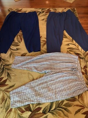 lot of Fashion bug only necess  Pull On Pants Size KO 30-32 blue white plaid euc - Image 1 of 4