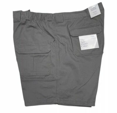 Shorts Masculino Croft & Barrow Grande Alto CARGO Cinza Elástico Lateral Tamanho 52 MSRP $42 Novo com etiquetas - Imagem 1 de 4