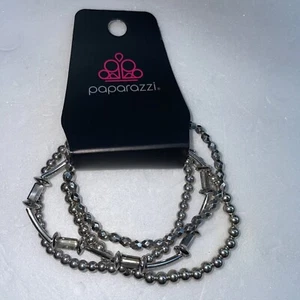 Paparazzi Jewelry Beaded Silvertone 4 Stretch Bracelets - Picture 1 of 4