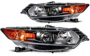 For 2009-2014 Acura TSX Headlights Assembly Black Housing Headlamp Left+Right - Picture 1 of 11