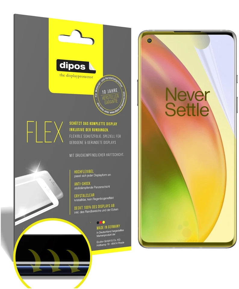 3x Screen Protector for OnePlus 8 Pro Protective Film covers 100% dipos Flex - Image 1 of 4