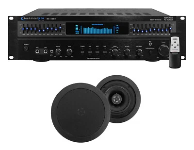 Technical Pro Home Theater Amplifier Receiver+(2) 5.25" Black Ceiling Speakers - Imagem 1 de 4