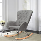 Upholstered Recliner Rocking Chair Wingback Tub Armchair Fireside Single Sofa UK