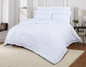 800 Thread Count Pure Oxford White Duvet Quilt Cover Pillow Cases Hotel quality - Foto 1 di 2