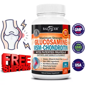 Glucosamina Condroitina + MSM - 2000 Mg - Suplemento de Soporte Articular con Curcumina - Imagen 1 de 9