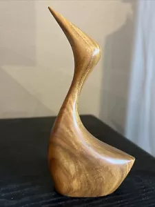 Vintage modernistischer handgeschnitzter Moradillo Holz stilisierter Vogel Skulptur Kunst Bolson 1983 - Bild 1 von 5