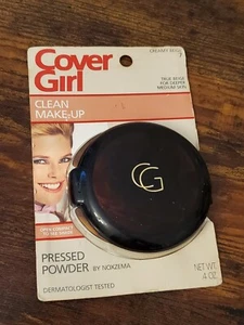 Vintage Cover Girl Clean Makeup Pressed Powder Noxzema CREAMY BEIGE 7 NOS - Picture 1 of 6