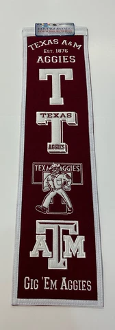 Texas A&M Aggies NCAA Winning Streak Embroidered Heritage Banner! Cover