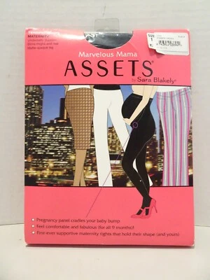 Marvelous Mama Assets by Blakely BLACK Maternity Opaque Tights Sz 1 NEW - Image 1 of 4