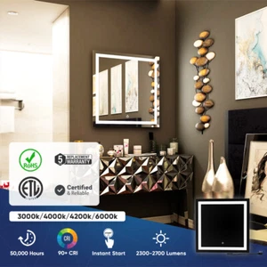 LED Badspiegel mit LED Licht, Innenfenster Stil, CCT Wechselspiegel - Bild 1 von 36
