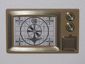 Vintage Retro Antiguo Años 50 T.V. Arte de pared con patrón de prueba de pantalla para TV - Imagen 1 de 9