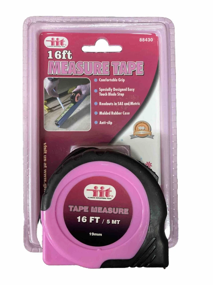 IIT Pink Ladies 16' Foot  x 3/4" Tape Measure Inches MM Hand Tools New 88430 - Image 1 of 1