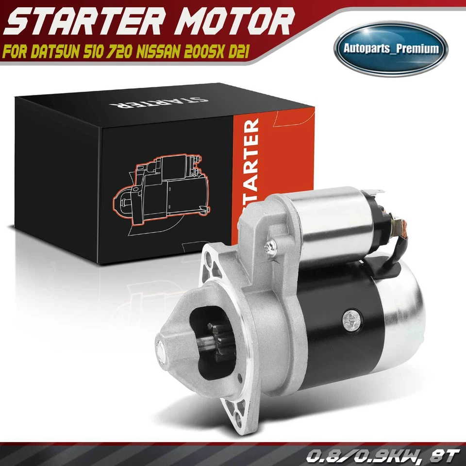 Nuevo motor de arranque para Datsun 510 720 Nissan 200SX D21 0.8KW/0.9KW 12V CW 8 dientes Foto 1 de 4