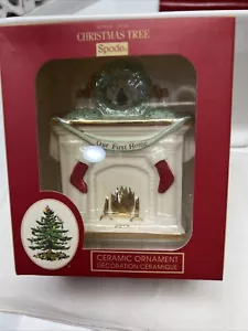 Spode Our First Home Fireplace Ceramic Ornament~Christmas Tree New in Box 2019 - Picture 1 of 5