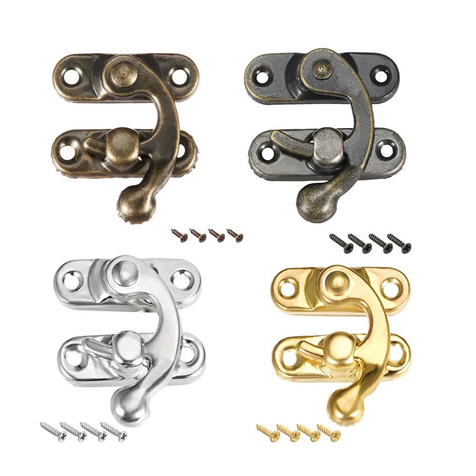 Antique Right/Left  Latch Hook Hasp, Swing Arm Latch Plated with Screws Foto 1 de 1