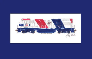 Seaboard Coast Line U36B #1776 11""x17"" estampado enmarañado firmado por Andy Fletcher - Imagen 1 de 1