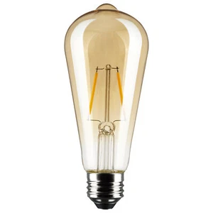 Satco S9577 LED Filament Transparent Amber 2.5W =25W 120V ST19 Medium E26 Base - Picture 1 of 10