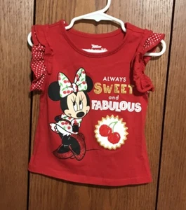 Girls Toddler Disney Junior Minnie Mouse Size 5 Shirt Top Sweet Fabulous Red  - Picture 1 of 3