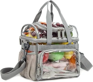 Small Clear Lunch Tote Heavy Duty Stadium Bag Approved Durable Crossbody Make... - Picture 1 of 2