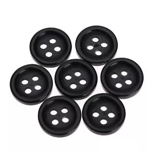 100Pcs Buttons 10mm Black 4 Holes Round Resin Sewing Buttons for Clothes Clot... - Picture 1 of 7