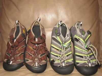 Lote de 2 pares de zapatos sandalia KEEN para niños talla 2 3 gris marrón Foto 1 de 4