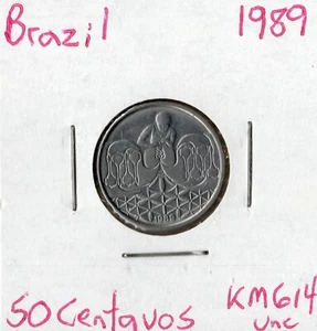 Coin Brazil 50 Centavos 1989 KM614 - Picture 1 of 1