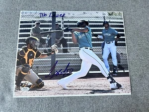 Lazaro Montes Mariners Signed Auto 11x14 Photo w/Lazer Inscription PSA/DNA - Picture 1 of 3