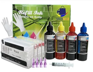 4PK Wkład wielokrotnego napełniania + atrament 400 ml do HP 950 951 Officejet Pro 8100 8620 8610 - Zdjęcie 1 z 4