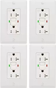 Confezione da 4 prese GFCI 20 ampere, recipiente resistente alle manomissioni e alle intemperie, elencato UL - Foto 1 di 7