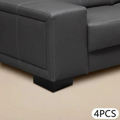 4PC 5.9*3.9" Black Wooden Furniture Legs Pine Wood L-Shaped Table Sofas Feet - Image 1 of 4