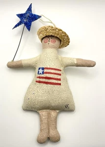 Natalie Silitch Crackle Canvas Fourth of July Parade Girl Figurine - Picture 1 of 6