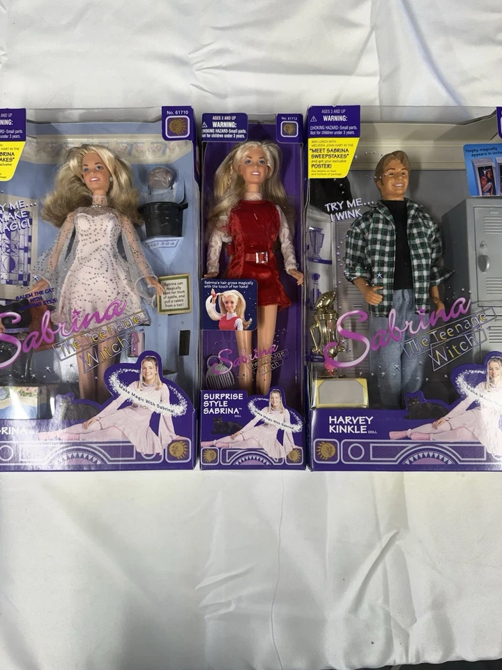 Juego de muñecas Sabrina the Teenage Witch 1997 Sabrina & Harvey nuevo en caja Mattel Foto 1 de 4