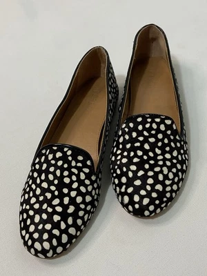 Zapatos mocasines J.CREW Factory para mujer talla 8,5 de cuero con estampado animal pelo de becerro sin cordones Foto 1 de 4