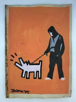 Pintura artística Banksy certificado de autenticidad dibujo original vintage firmada Foto 1 de 3