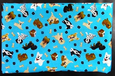 Corte de una yarda - Cachorros, patas y huesos - Acolchado Costura 100% tela de algodón 5566 Foto 1 de 2
