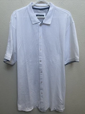 Camisa Kenneth Cole Para Hombres 2XL Blanca Manga Corta Cuello Abotonado $59 Nueva Con Etiquetas Foto 1 de 4