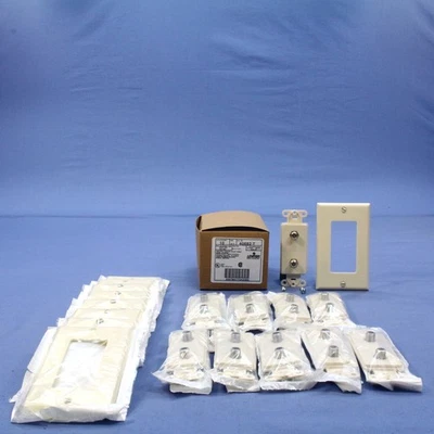 10 placas de pared Leviton Light Almond Decora DUAL CATV cable coaxial Jack 40682-T Foto 1 de 4