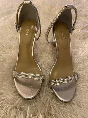 ALDO Plata Lentejuelas Punta Tacón Stiletto Fiesta Festival Mujer Talla 6 Foto 1 de 4