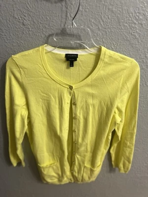 Suéter Cárdigan Talbots Para Mujer Talla Pequeña Amarillo Manga Larga Con Botones Foto 1 de 4
