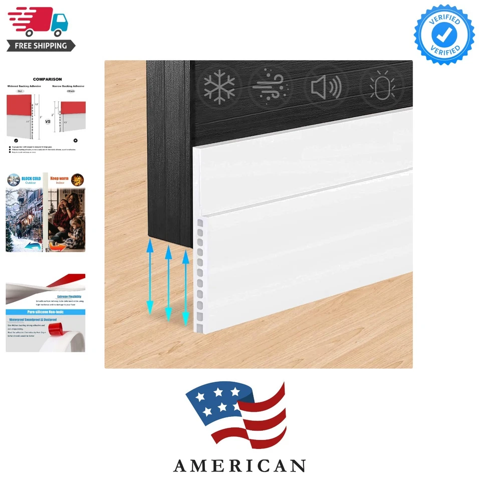 Door Draft Stopper 3"x39" for Huge Gaps - Soundproof & Weather-Resistant - Image 1 of 4