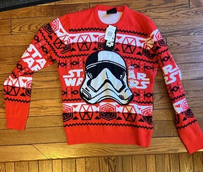 Novo Suéter de Natal Feio Star Wars Storm Trooper Vermelho Malha Grossa Tamanho Médio - Imagem 1 de 4