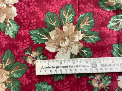 Folk Art Christmas/ Robyn Pandolph for Moda Fabric Cream/Beige Roses 2 & 2/3 yd - Image 1 of 3
