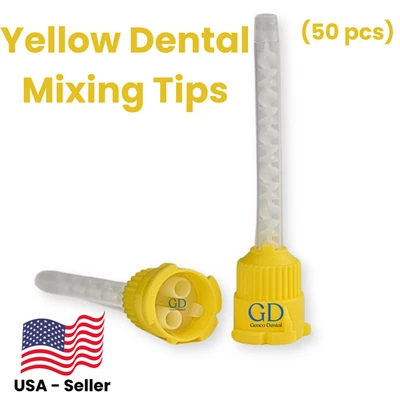 GENCO DENTAL Yellow Dental Impression Mixing Tips (50 pcs)
